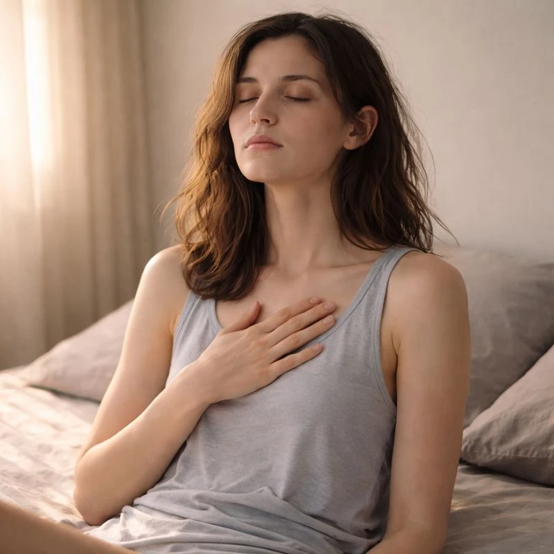 Personne connectée à son ressenti corporel, symbolisant une sexualité consciente et incarnée