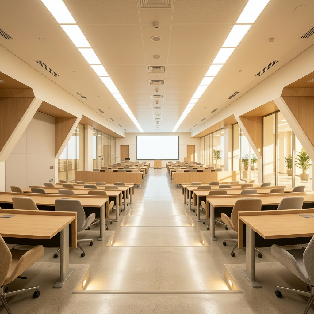 LED lighting in a university lecture hall