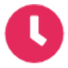 Clock icon crimson