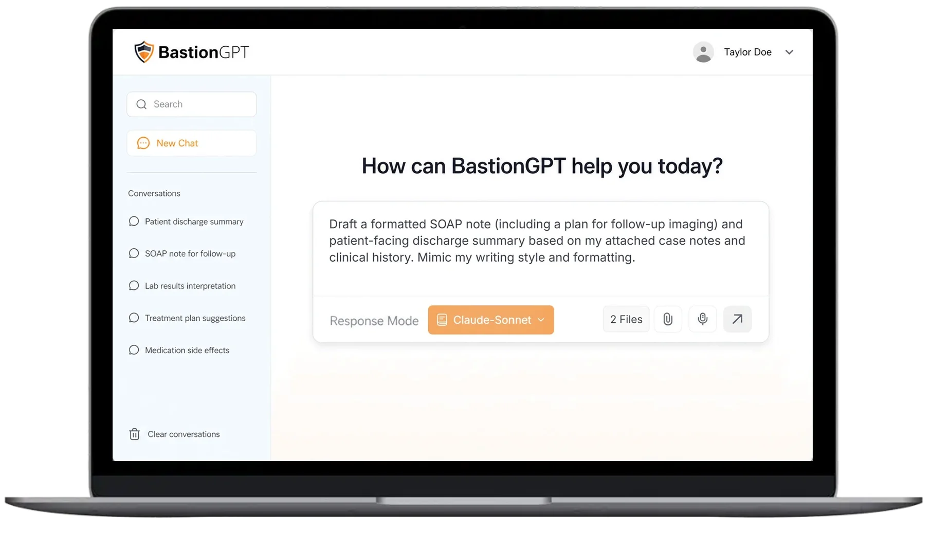 AI Medical Scribes - User Interface