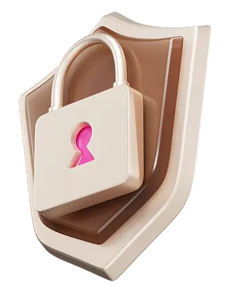 A 3D icon of a closed lock illustrating customers savings accounts safeguarded with Singpass.