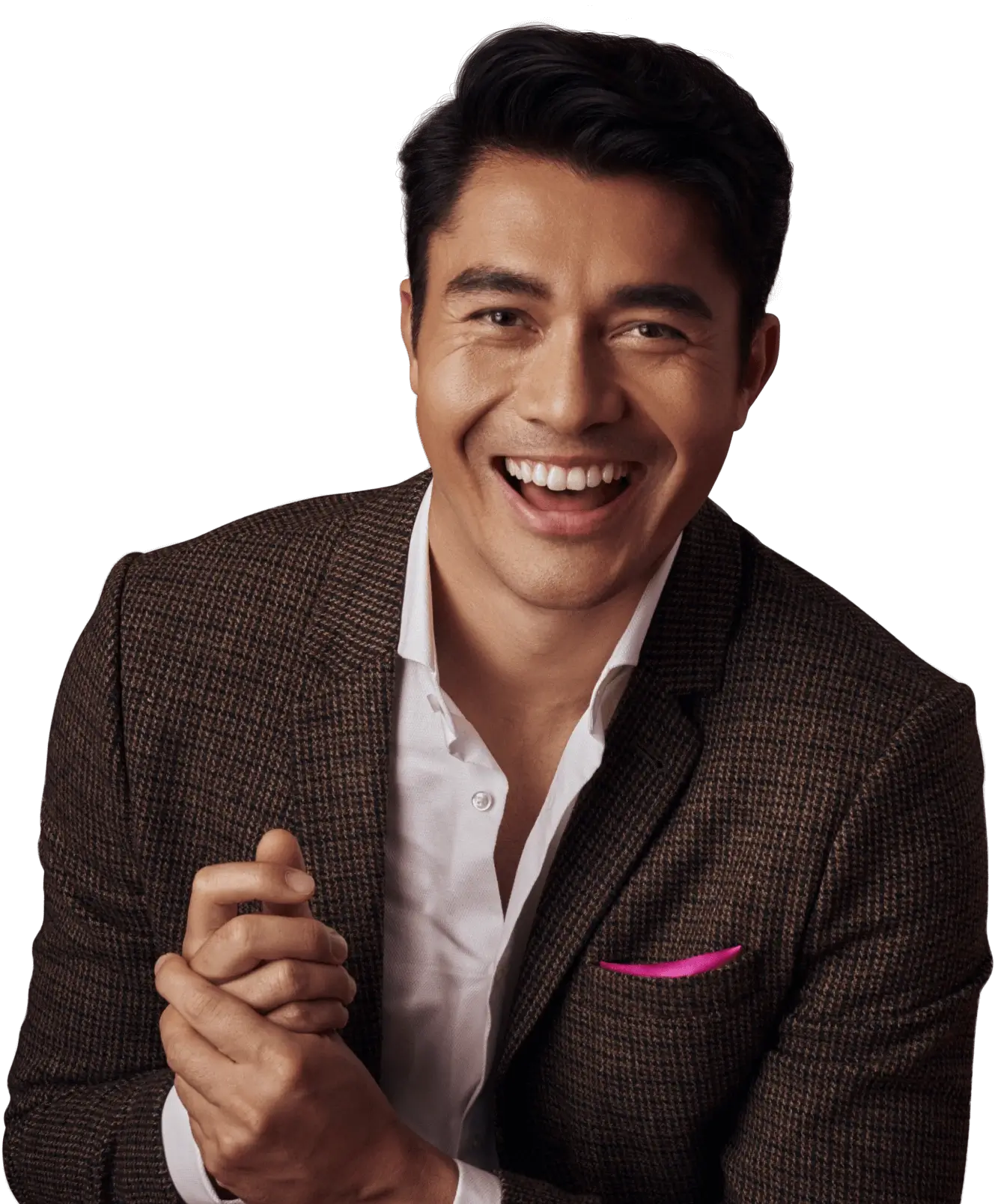 A photo of a woman holding her wallet and smiling due to the daily interest on her savings.