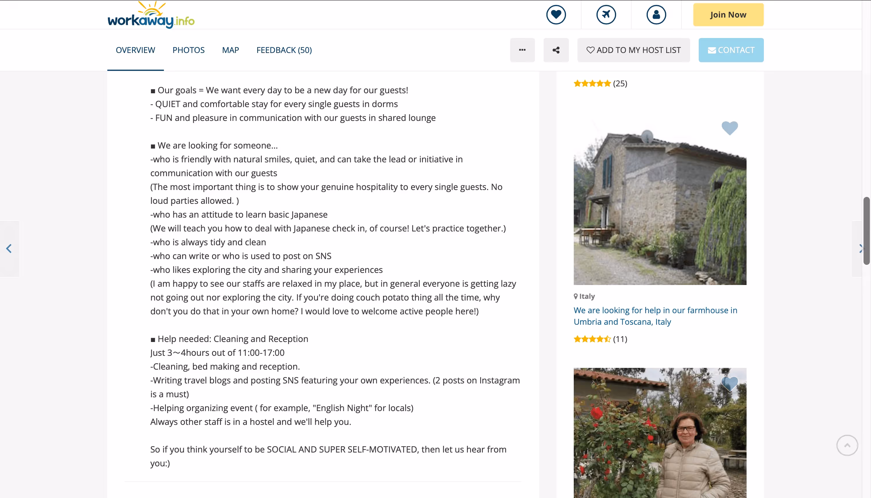 Exemple de mission en auberge de jeunesse pour les tâches ménagères