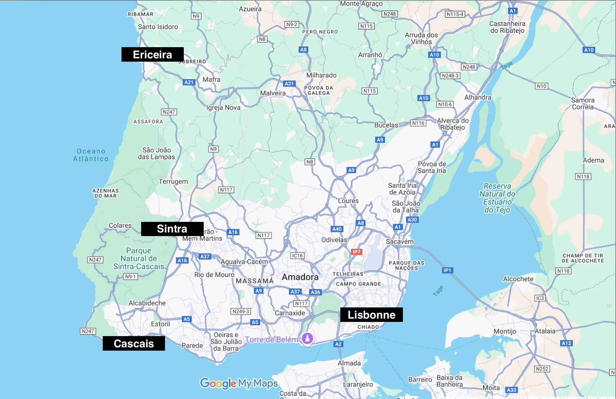 Destinations pour 1 semaine au Portugal