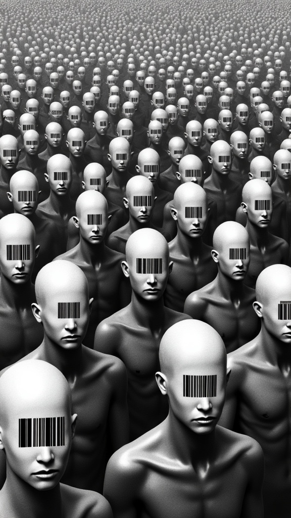 Monochrome Collage of Uniformity