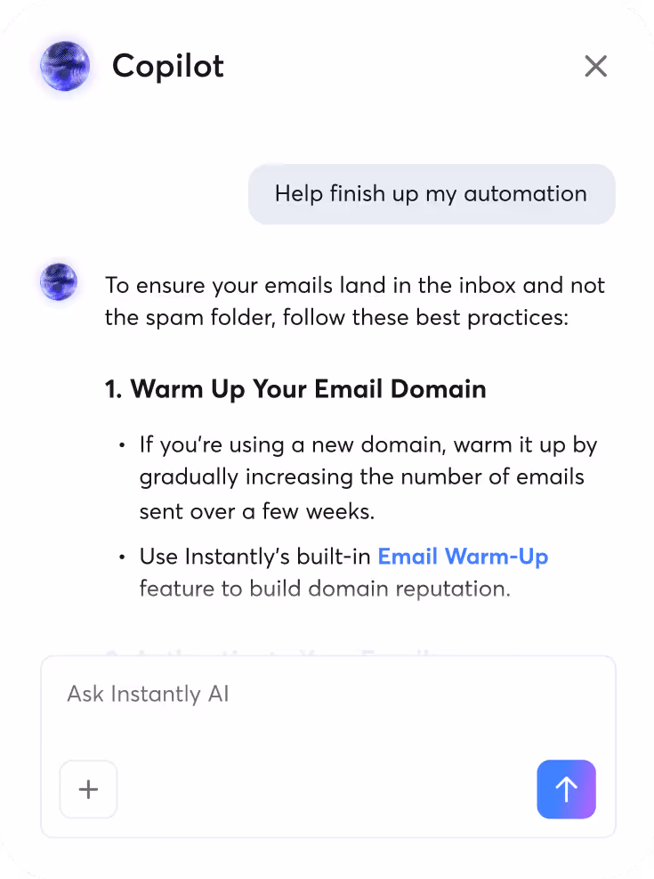 Warm up your email domain