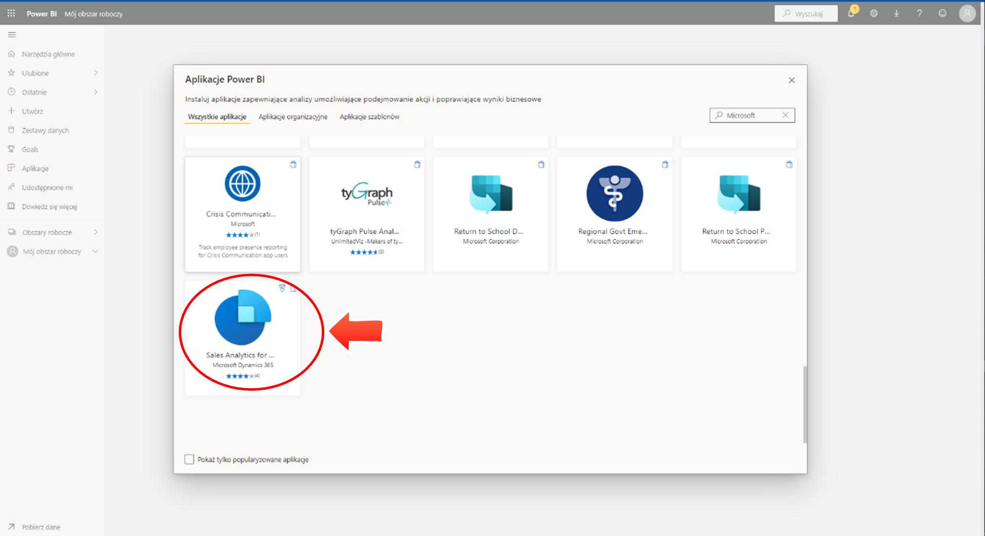 Aplikacje raportowe Power BI – integracja z systemem Dynamics 365 Sales 