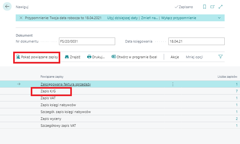 Korekcja wymiarów w Microsoft Dynamics 365 Business Central