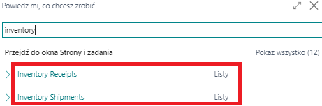 Kartoteki dokumentów rozchodu i przychodu wewnętrznego w Microsoft Dynamics 365 Business Central