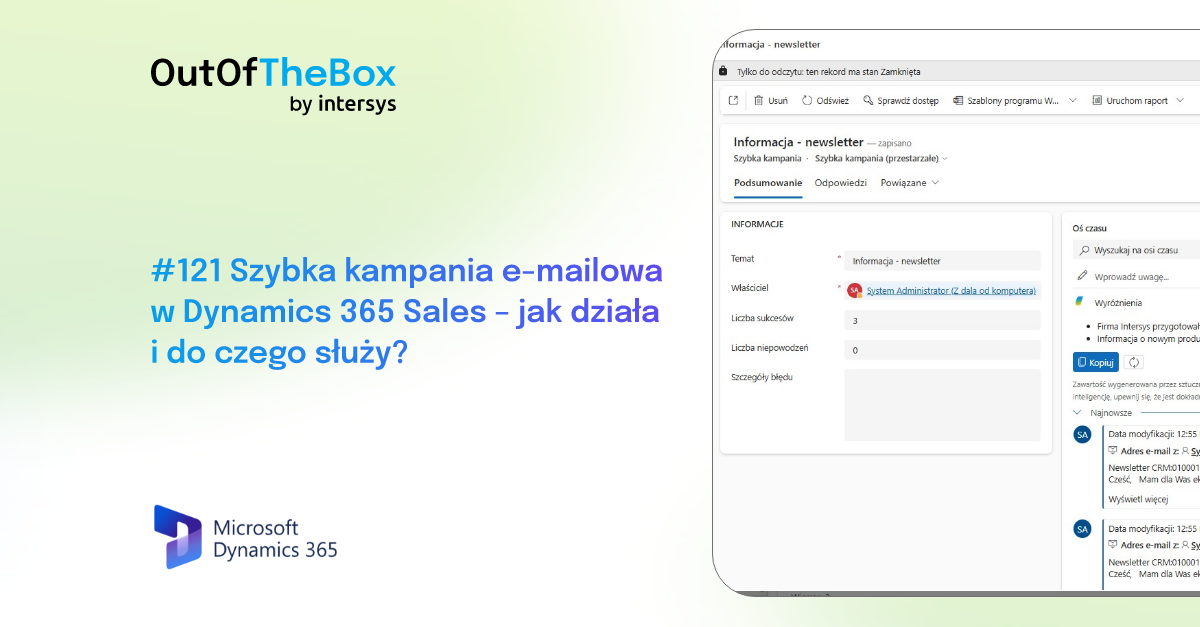 Szybka kampania e-mailowa w Dynamics 365 Sales – jak działa i do czego służy?