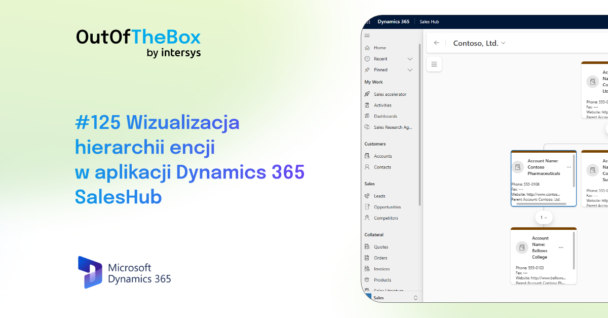 Wizualizacja hierarchii encji w aplikacji Dynamics 365 Sales Hub