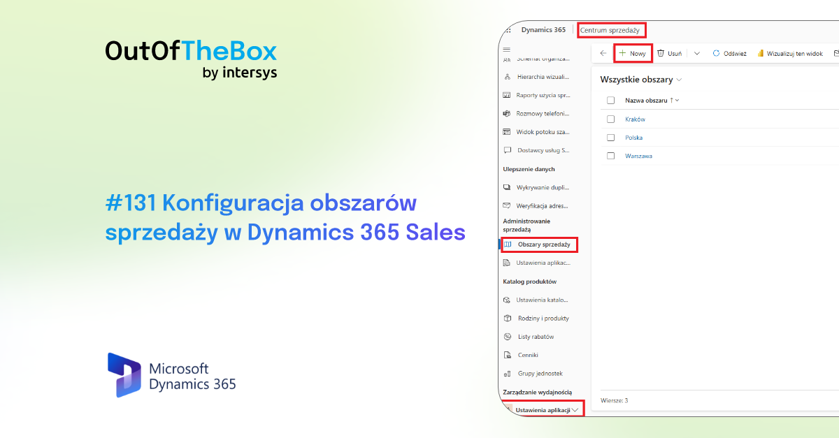 👩‍🔧 Konfiguracja obszarów sprzedaży w Dynamics 365 Sales