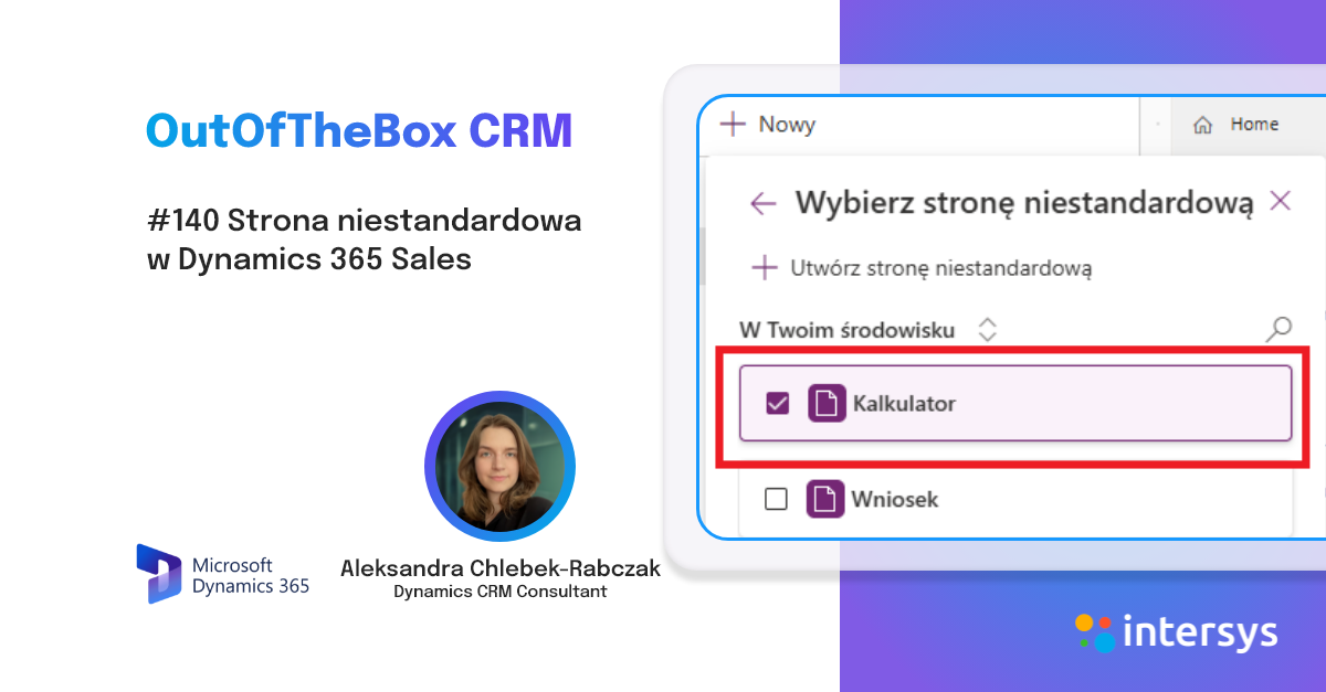 🛠️ Strona niestandardowa w Dynamics 365 Sales