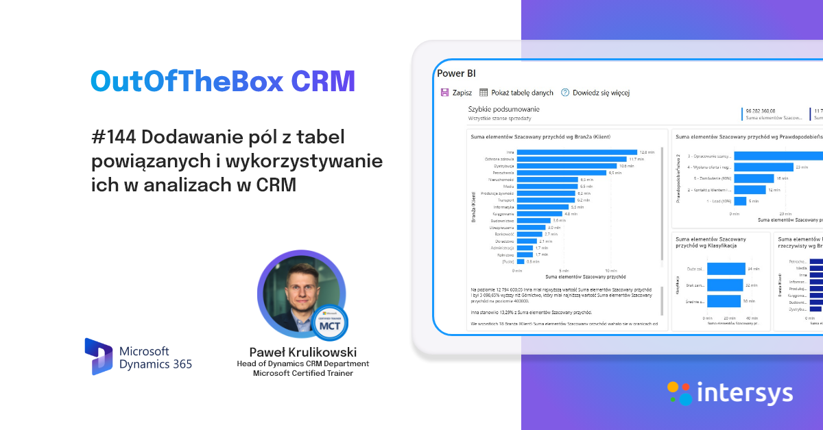 🧩 Dodawanie pól z tabel powiązanych i wykorzystywanie ich w analizach w CRM