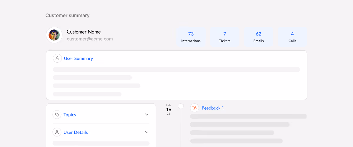 Customer summary