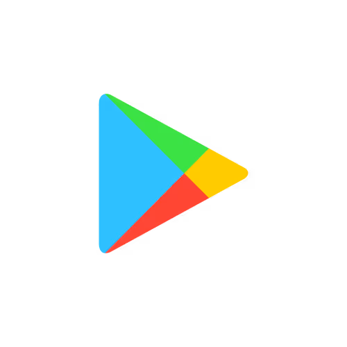 Google Play store logo squared on transparent background