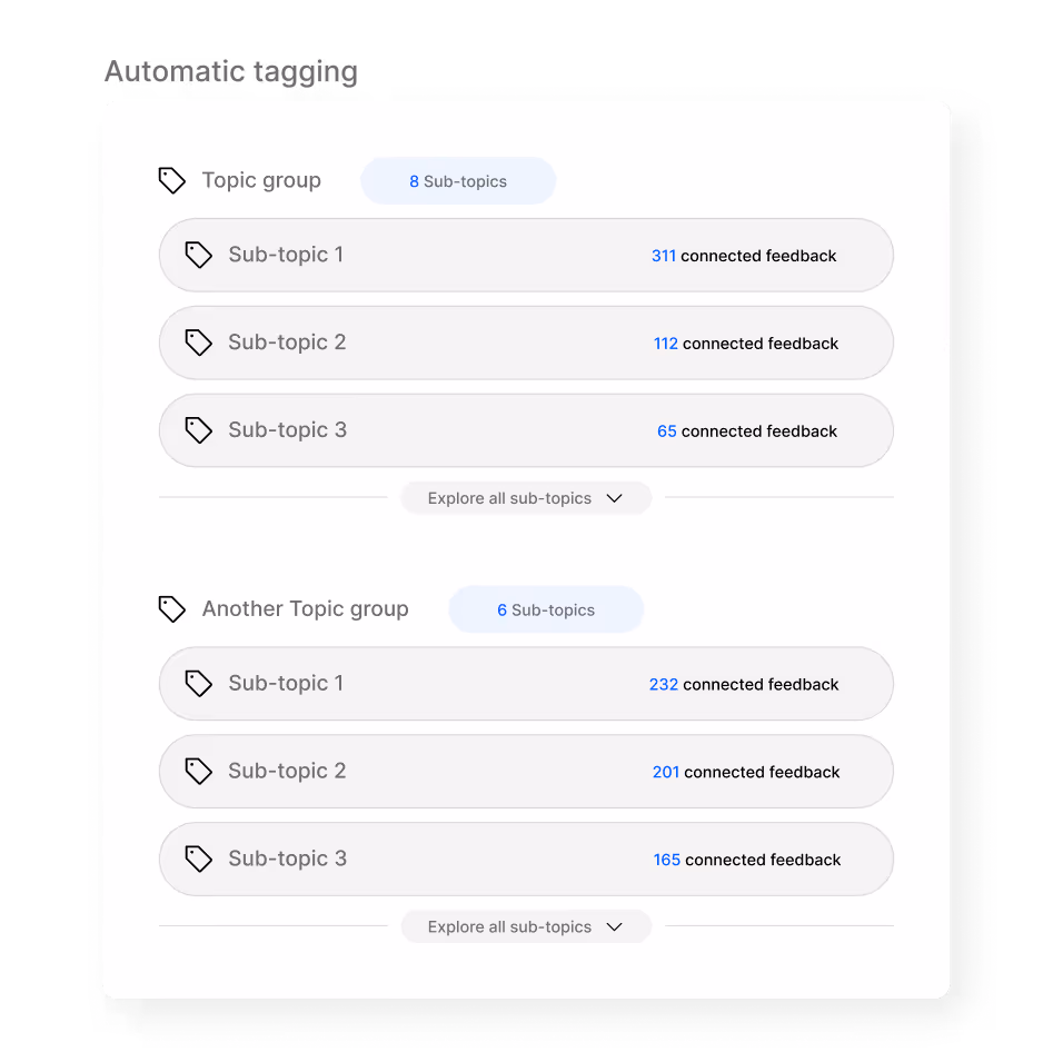 Example of a hierarchical taxonomy containing tags and sub-tags