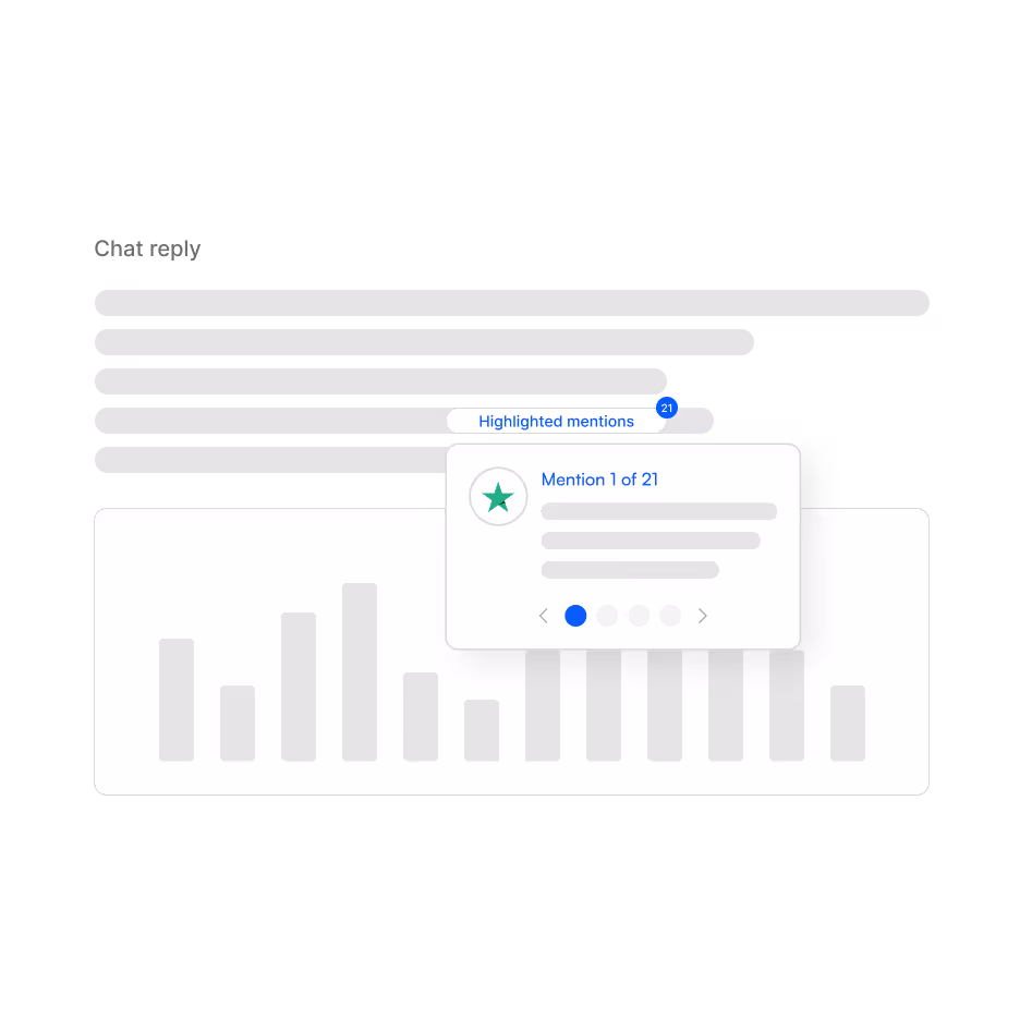 Example of an AI chat answer with the link to the connected sources 