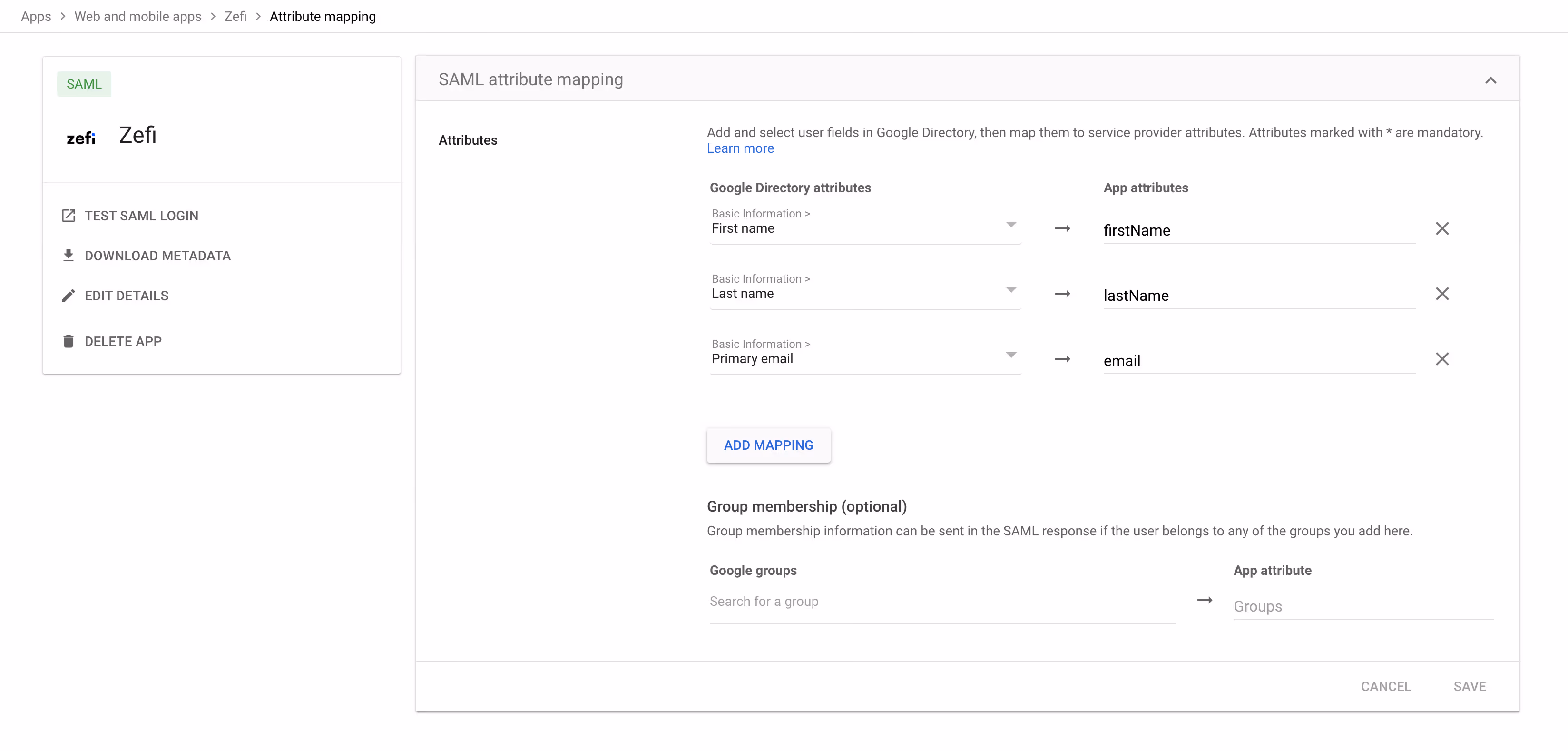 Screenshot of a software