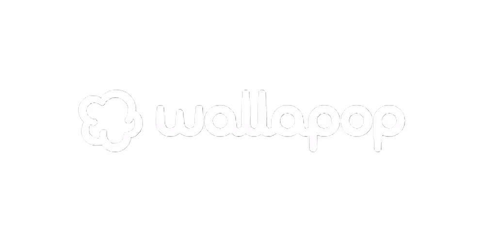 Wollapop logo white with transparent background
