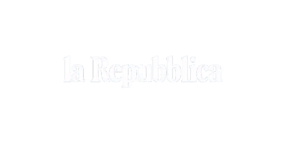 La Repubblica logo white with transparent background
