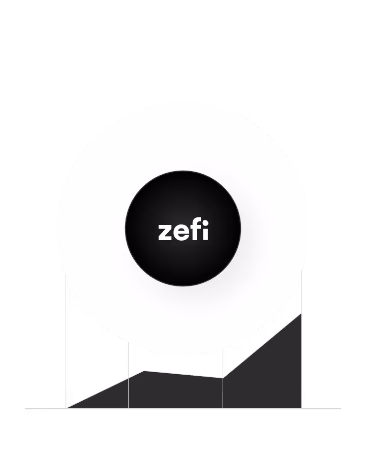 Logo of Zefi with a generic black chart