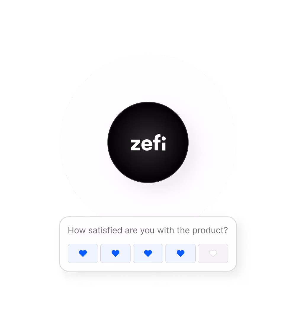 Zefi logo with an NPS survey