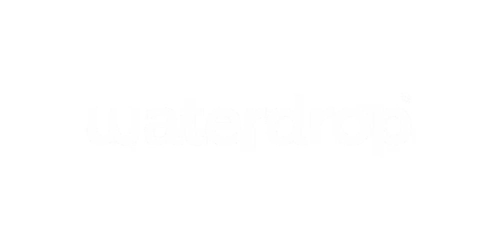 Waterdrop logo white with transparent background
