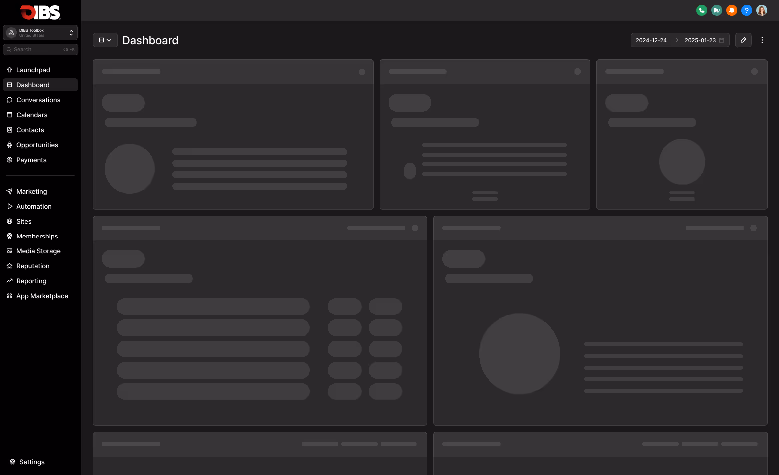 A mockup of the dibs toolbox software.