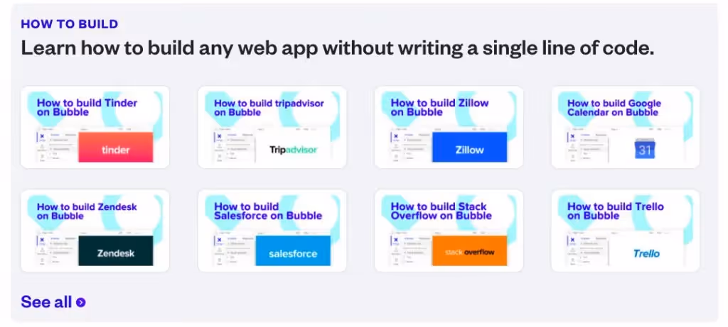 crear cualquier sitio con Bubble