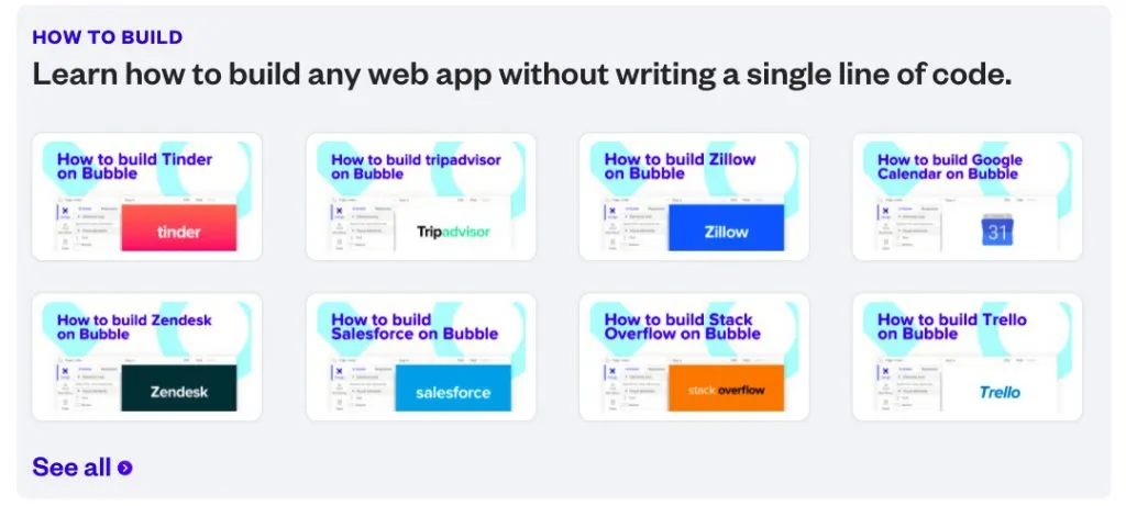 crear cualquier sitio con Bubble