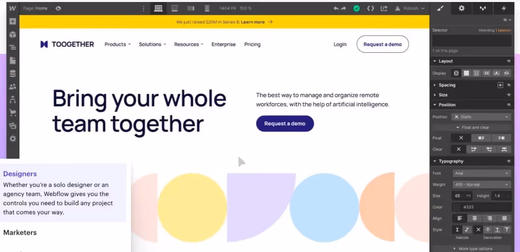 sitio web de webflow crear páginas web
