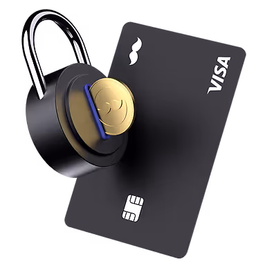 Tarjeta RappiCard con un candado que demuestra seguridad