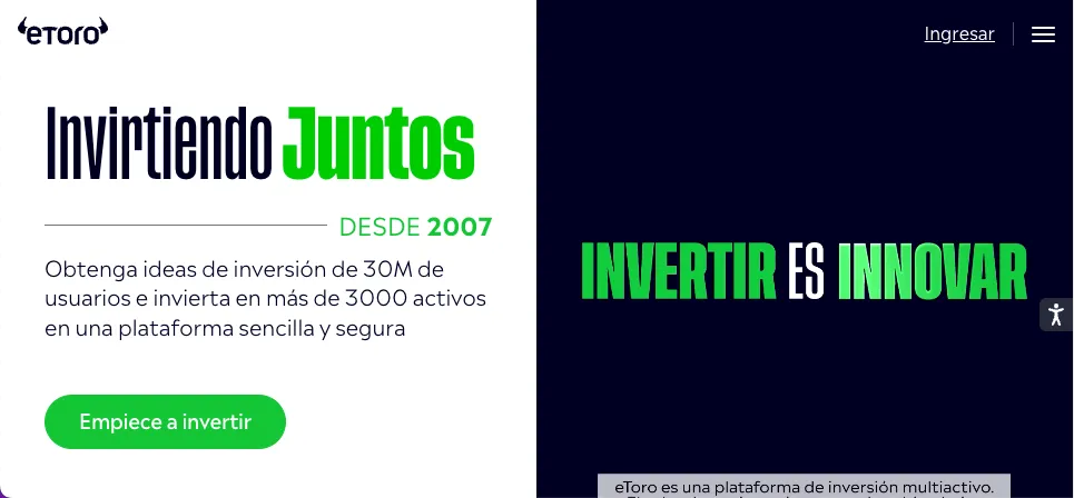 Plataforma de inversión eToro México