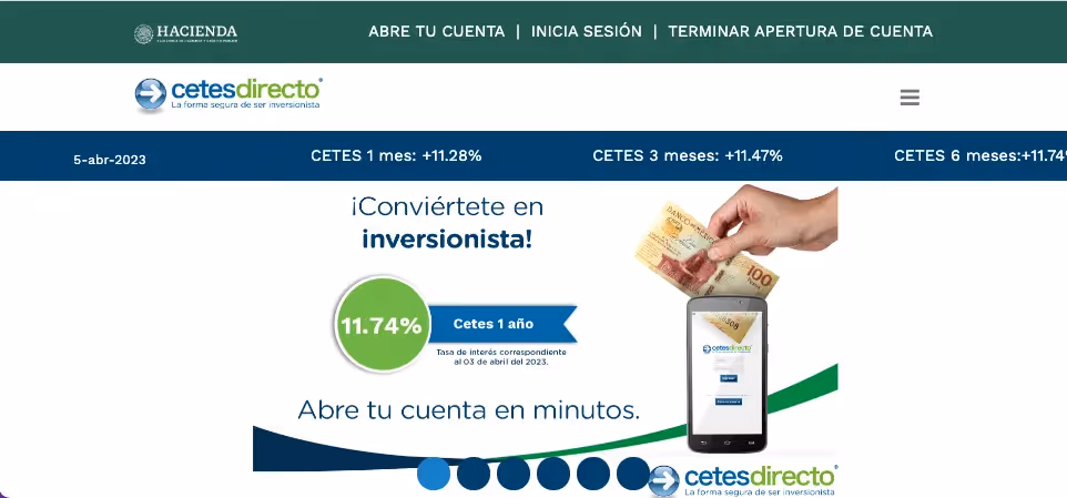 Plataforma de inversión Cetes Directo