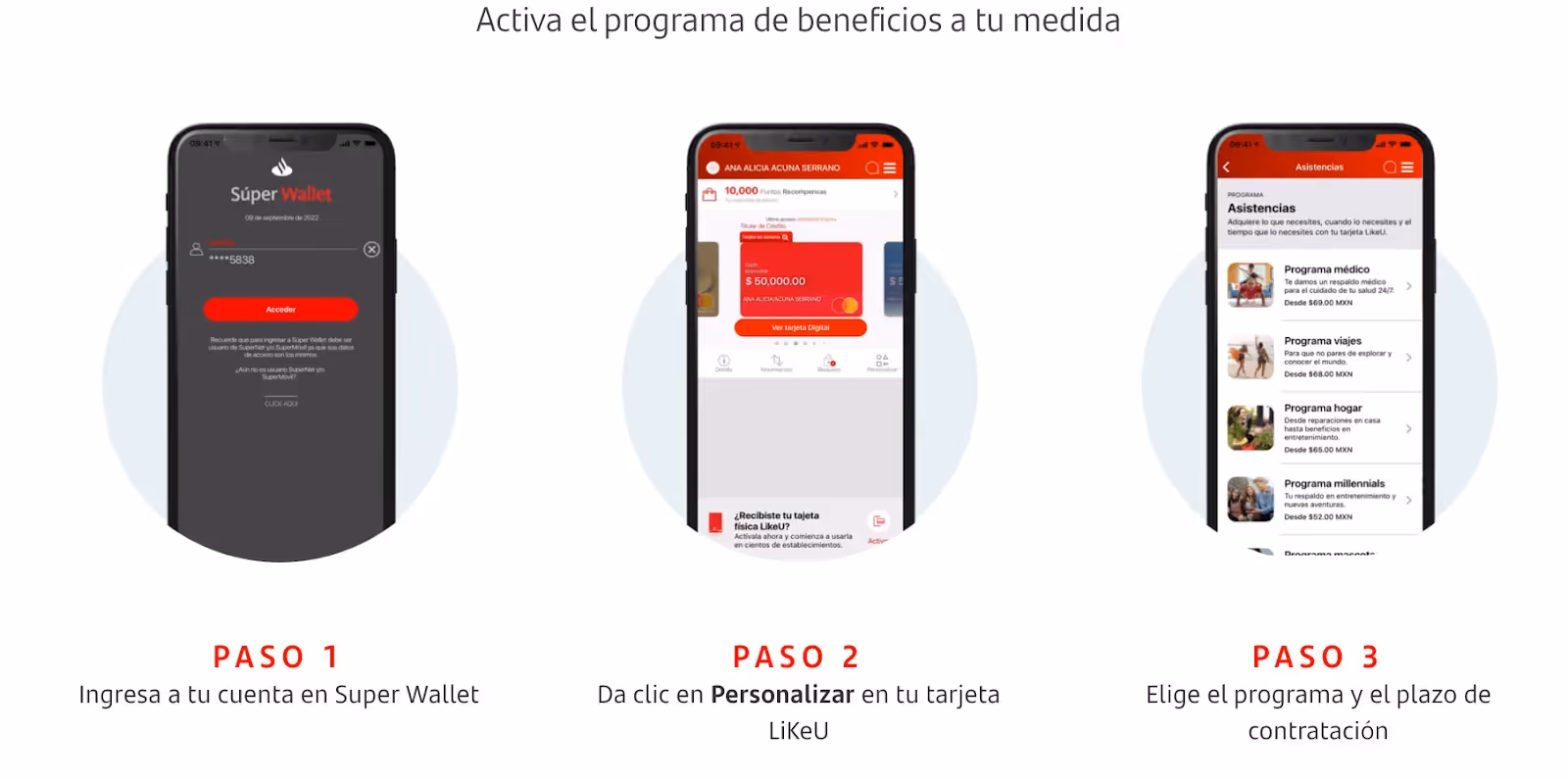 Activar programa de beneficios tarjeta Santander LikeU