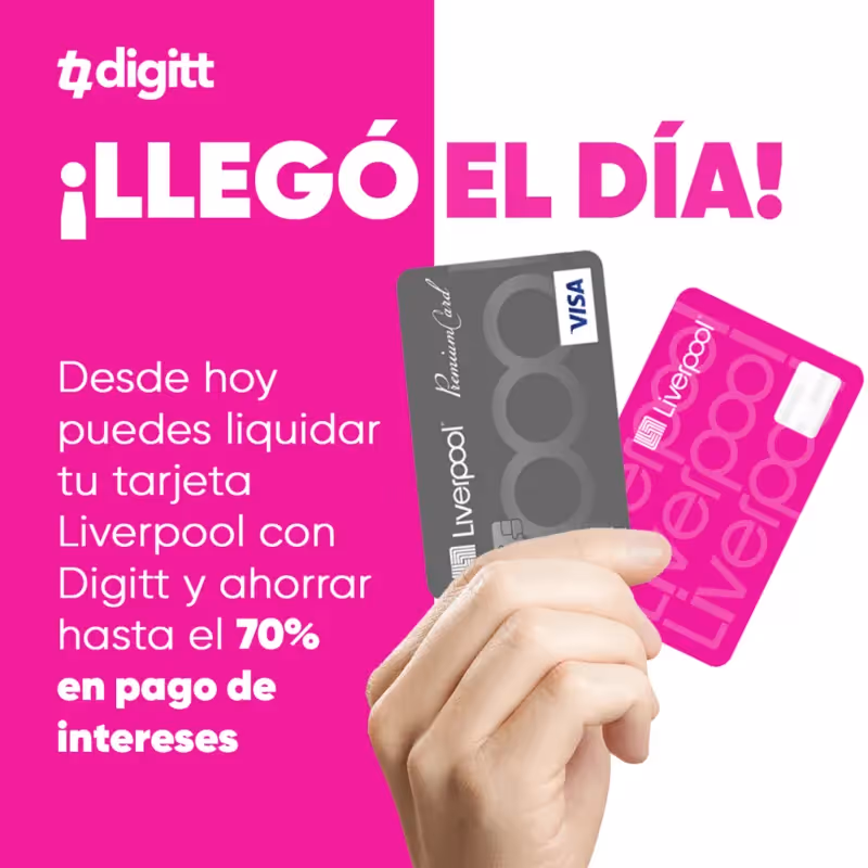 Banner de Digitt invitando al usuario a solicitar un préstamo y ahorrar hasta 70% en pago de intereses.