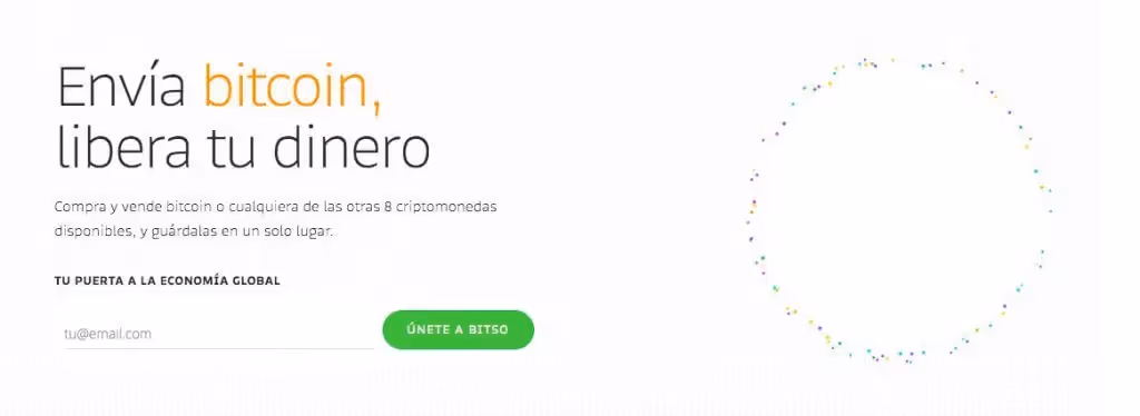 Página principal de Bitso México