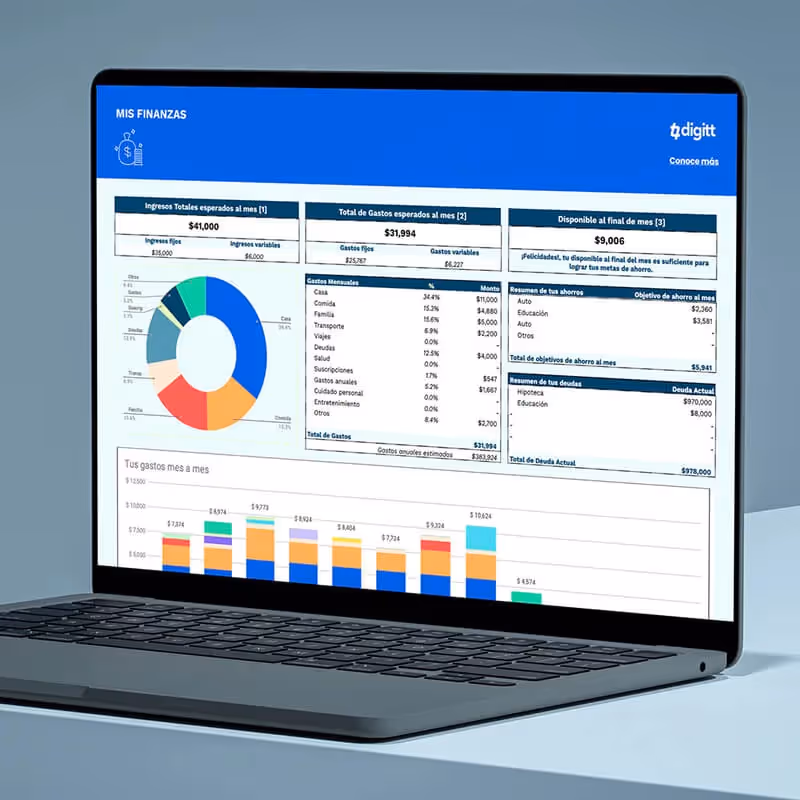 Organiza tus gastos este 2026 con el Planificador Financiero de Digitt