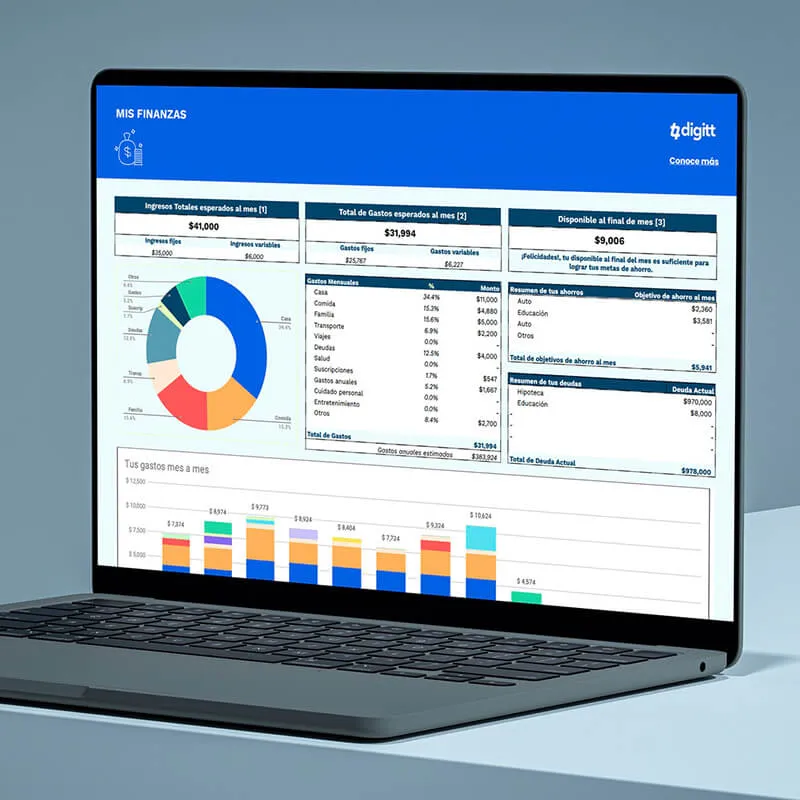 Organiza tus gastos este 2025 con el Planificador Financiero de Digitt