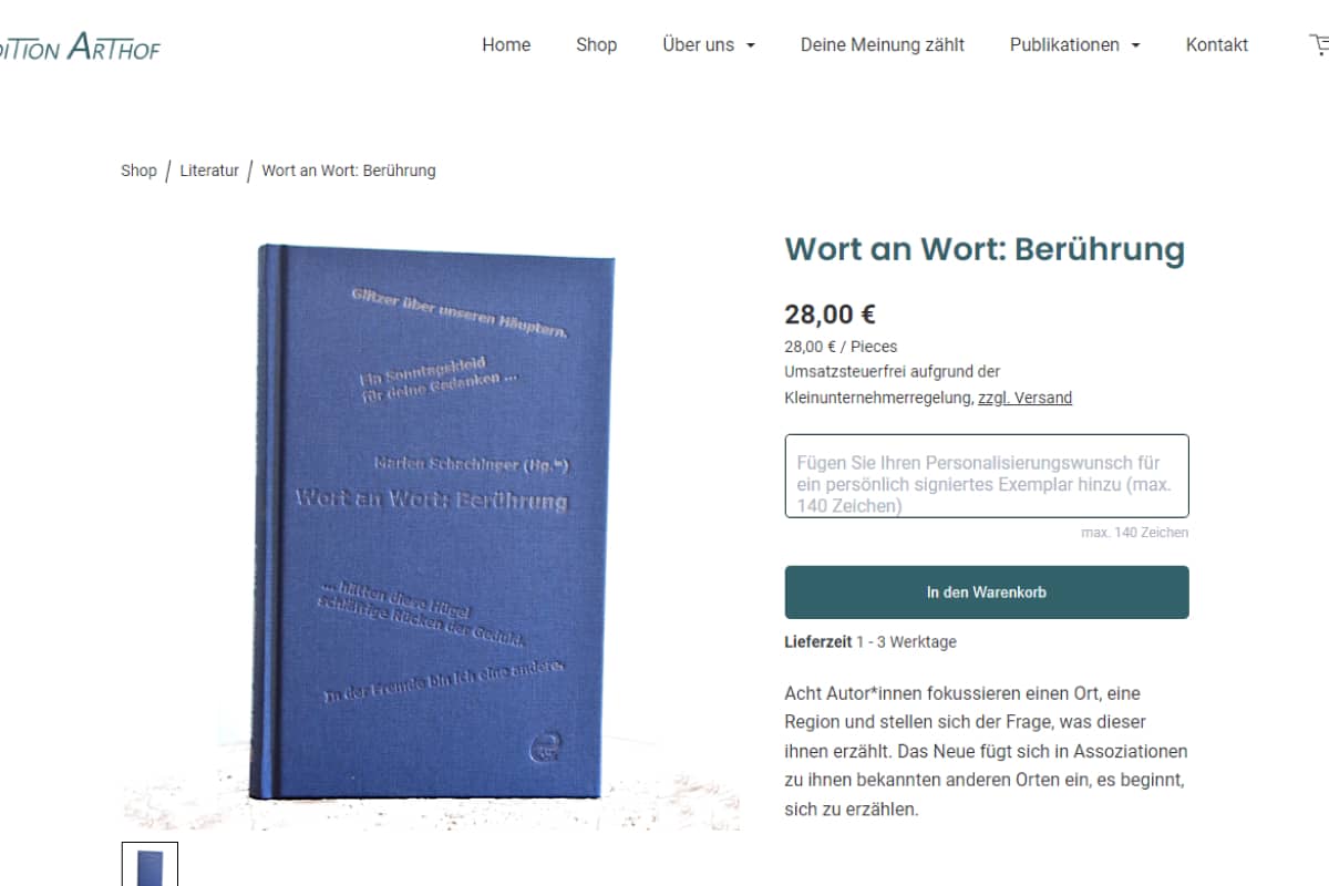 Literatur / ANTHOLOGIE WORT AN WORT