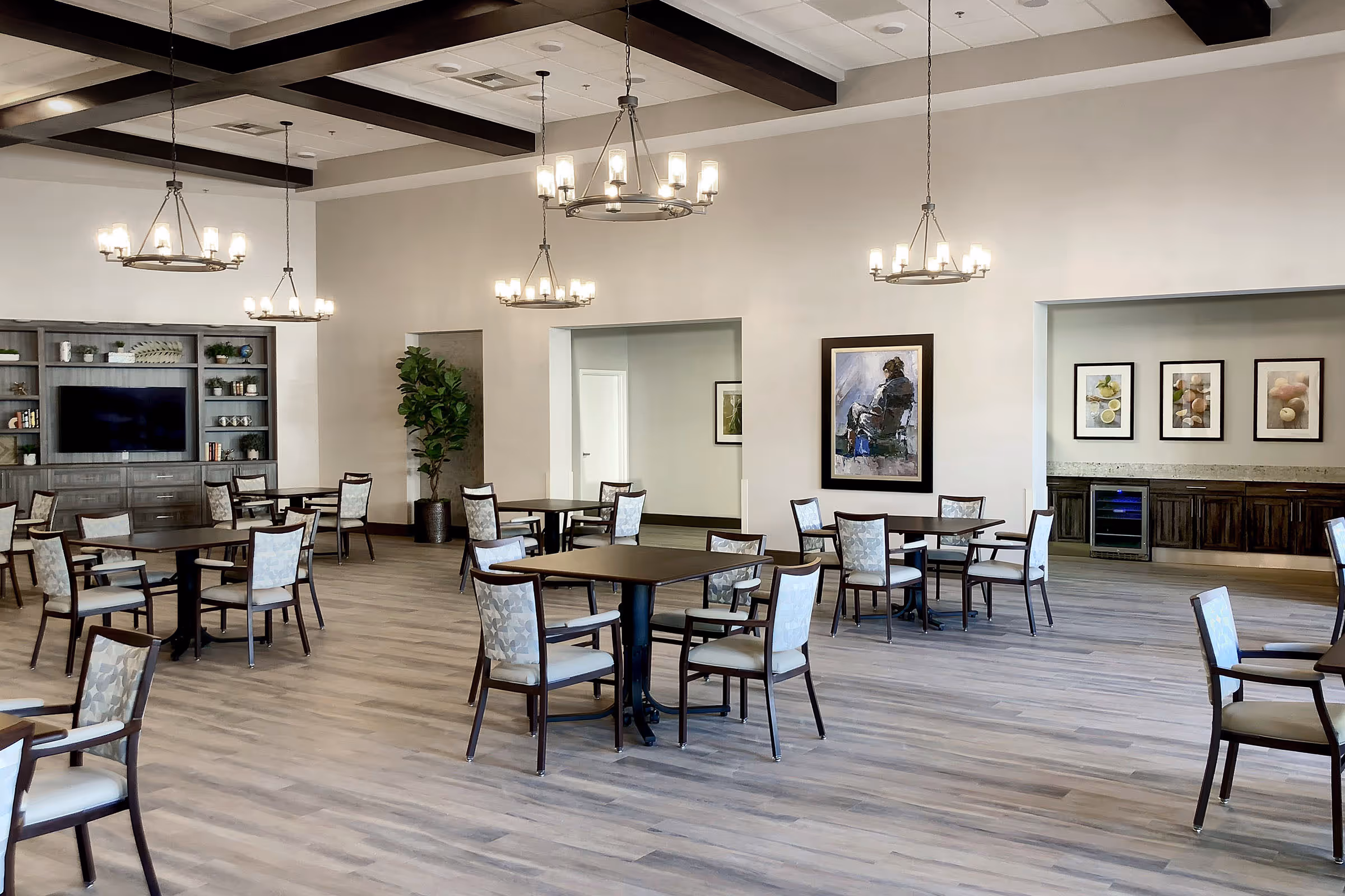 Artwork in the dining hall at Generations Healthcare facility, provided by TKOart.