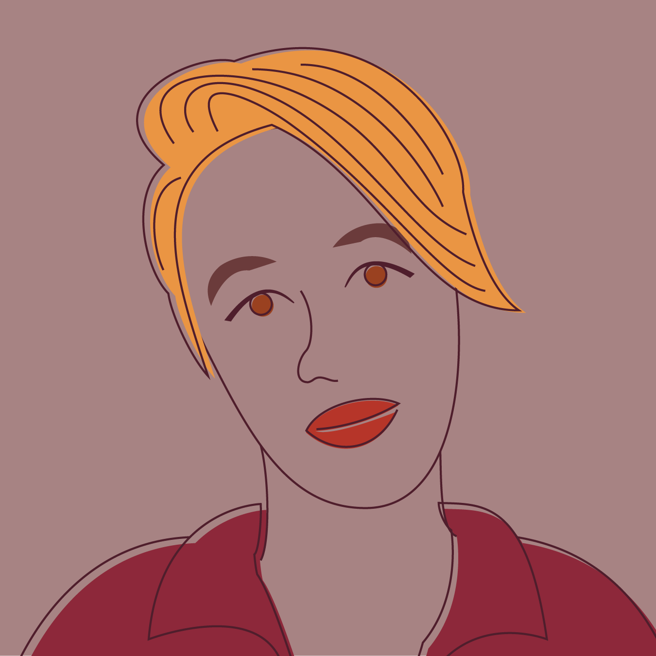 Illustrated portrait of Amelia Evans