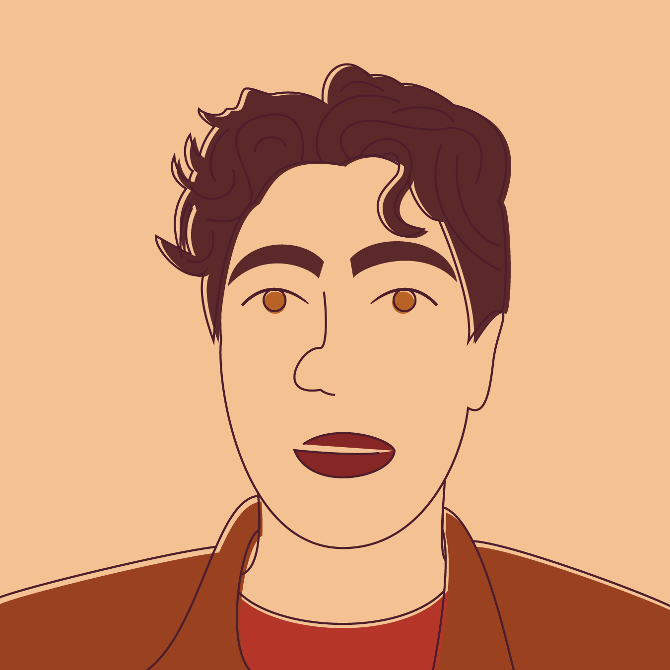 Illustrated portrait of Teddy Ostow 