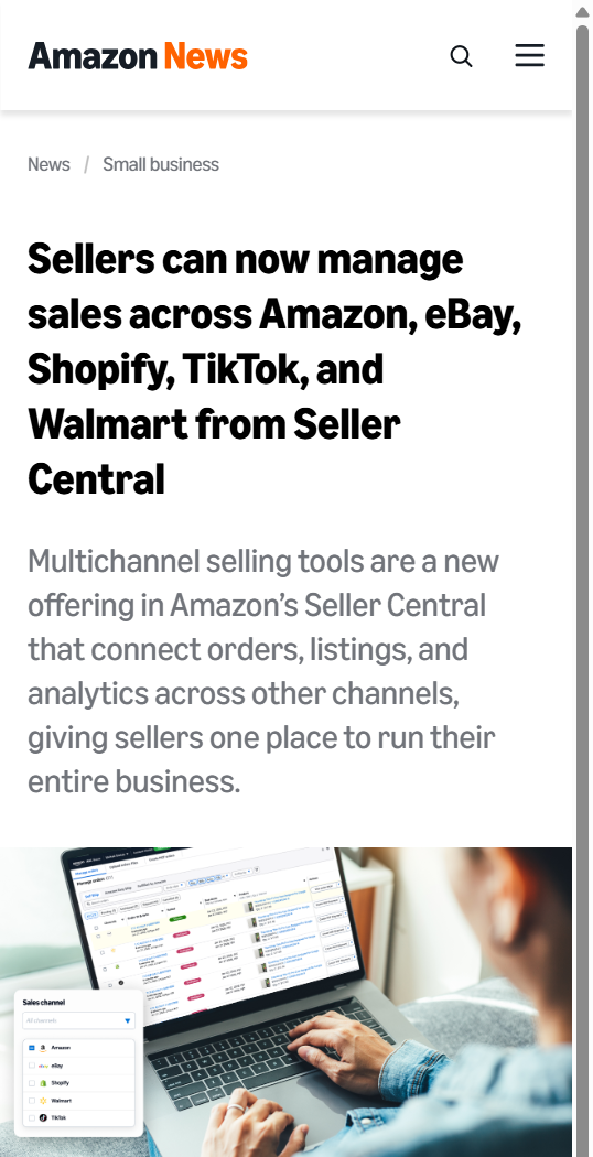 셀러 센트럴 멀티채널 셀링 툴 발표 화면