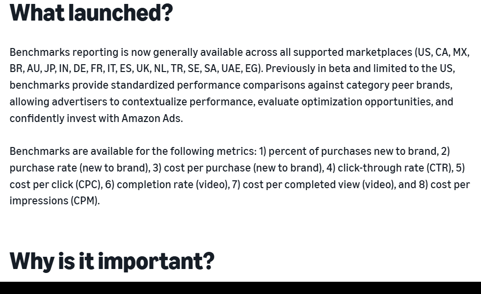Amazon Ads Benchmark 리포트 전 세계 제공 공지 (공식 발표)