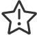 Outlined warning or alert icon with an exclamation mark inside a star shape.