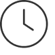 Clock icon showing the time as 3:00.