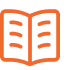 Orange icon of an open book with horizontal lines representing text on both pages.