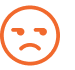 Orange unamused face emoji with slightly downturned mouth and eyes.